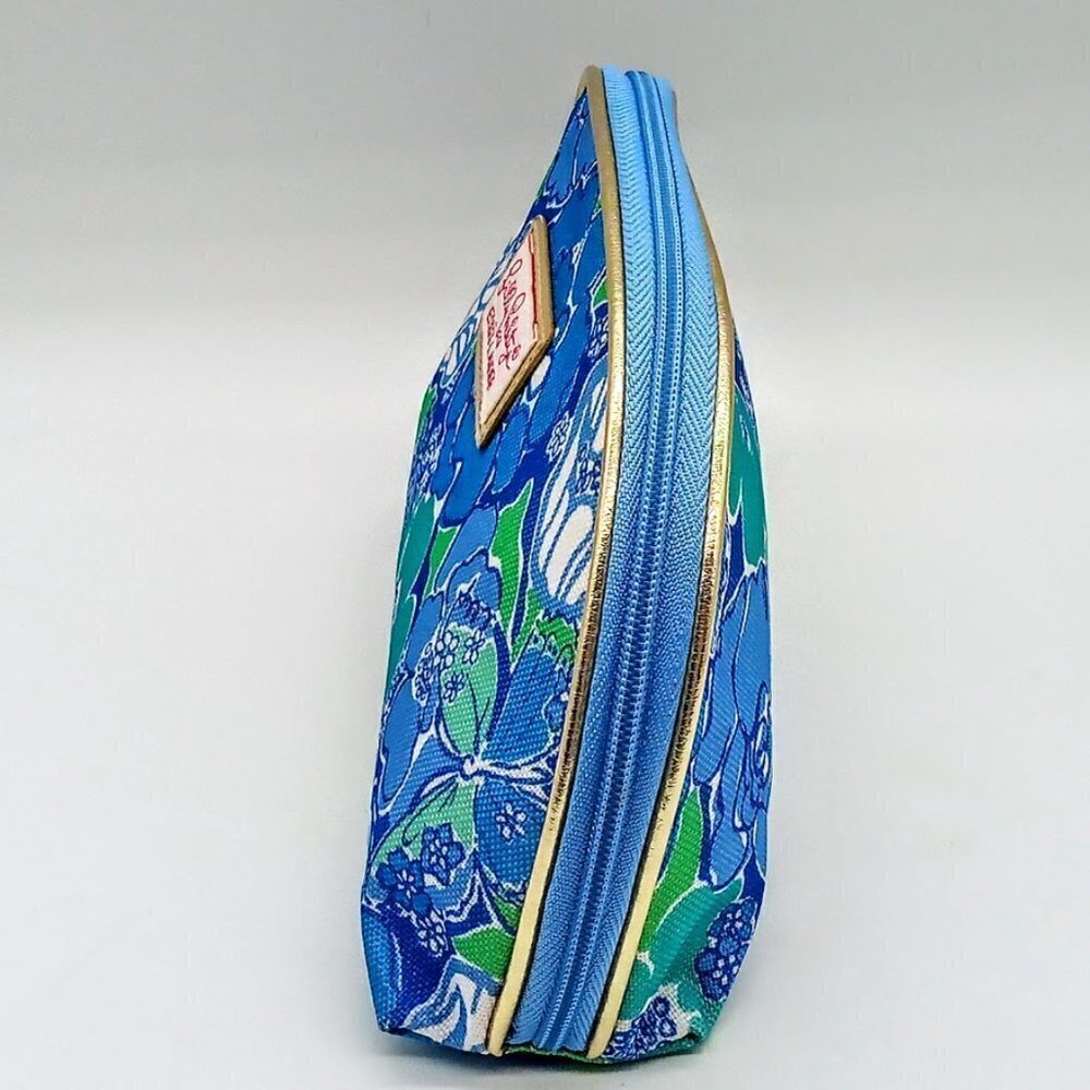 Lilly Pulitzer for Estee Lauder Blue Floral Cosmetic Bag NWOT - Picture 5 of 9